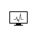 Cardiogram monitoring vector icon